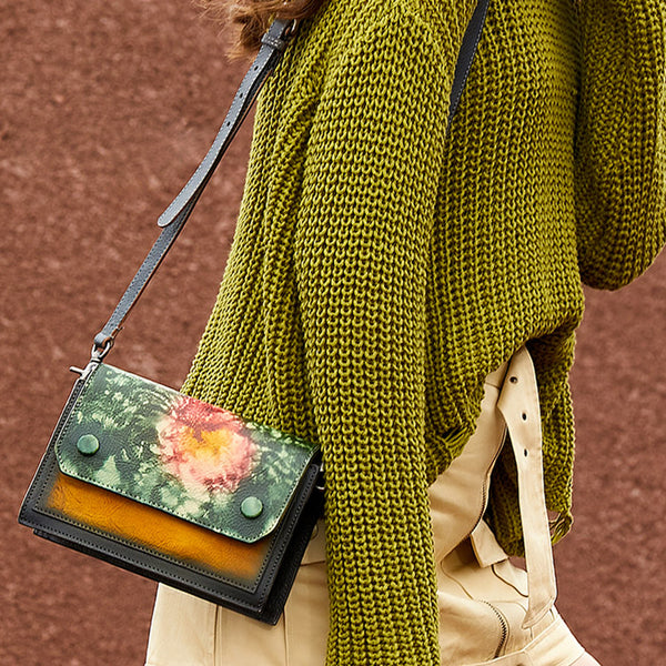 Women Small Leather Satchel Crossbody Bag Over The Shoulder Bag Purses for Women