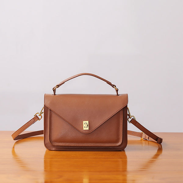 Women Stylish Leather Satchel Bag Crossbody Bags Purses for Women Brown