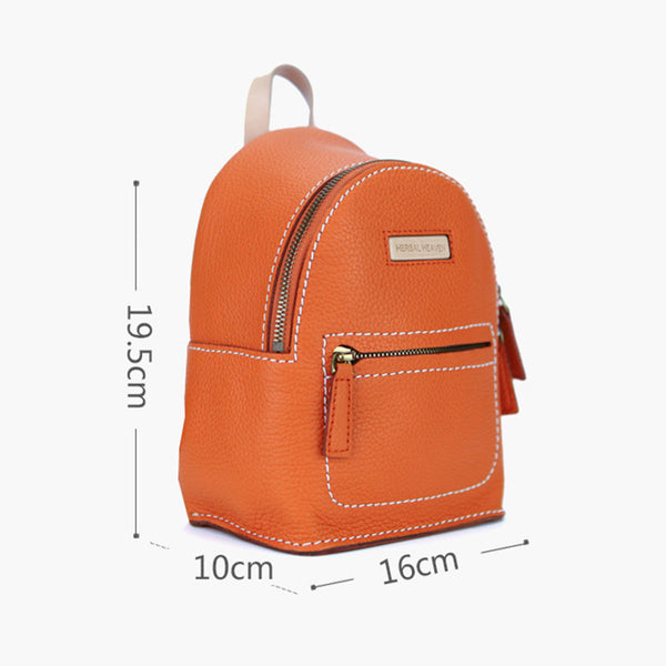 Women's Blue Leather Mini Backpack Bag Purse Trendy Backpacks for Womens Details