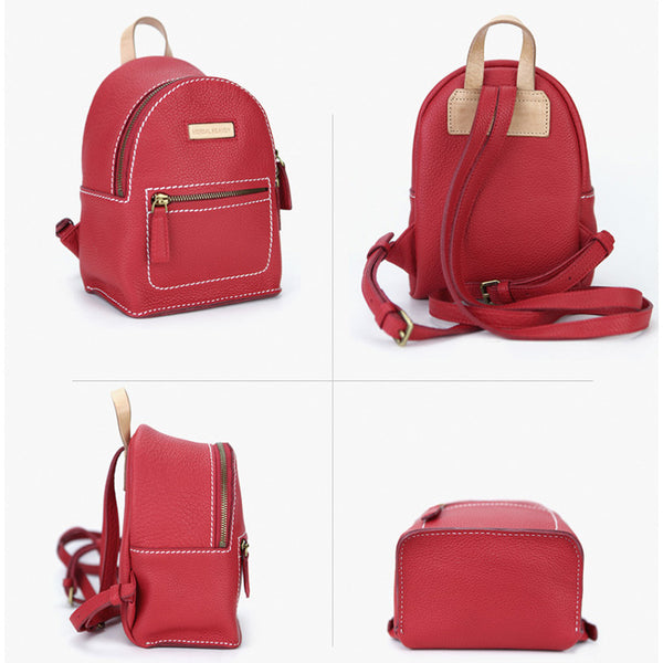 Women's Blue Leather Mini Backpack Bag Purse Trendy Backpacks for Womens