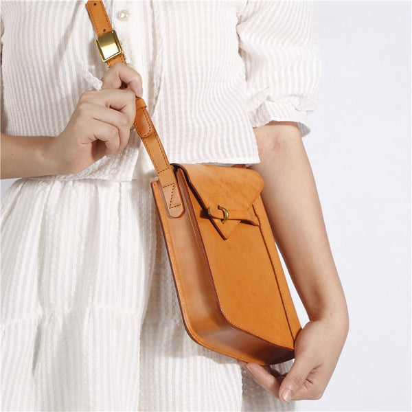 Women's Brown Leather Satchel Shoulder Bag Genuine Leather Crossbody Bags For Women Boutique