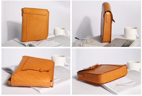 Women's Brown Leather Satchel Shoulder Bag Genuine Leather Crossbody Bags For Women Casual
