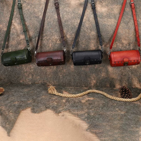 Women's Cylindric Bag Genuine Leather Shoulder Bags Badass