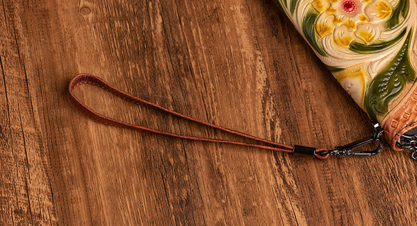 Women's Designer Embossed Leather Wallets On Sale Zip Around Wallet With Card Holders For Women Cowhide