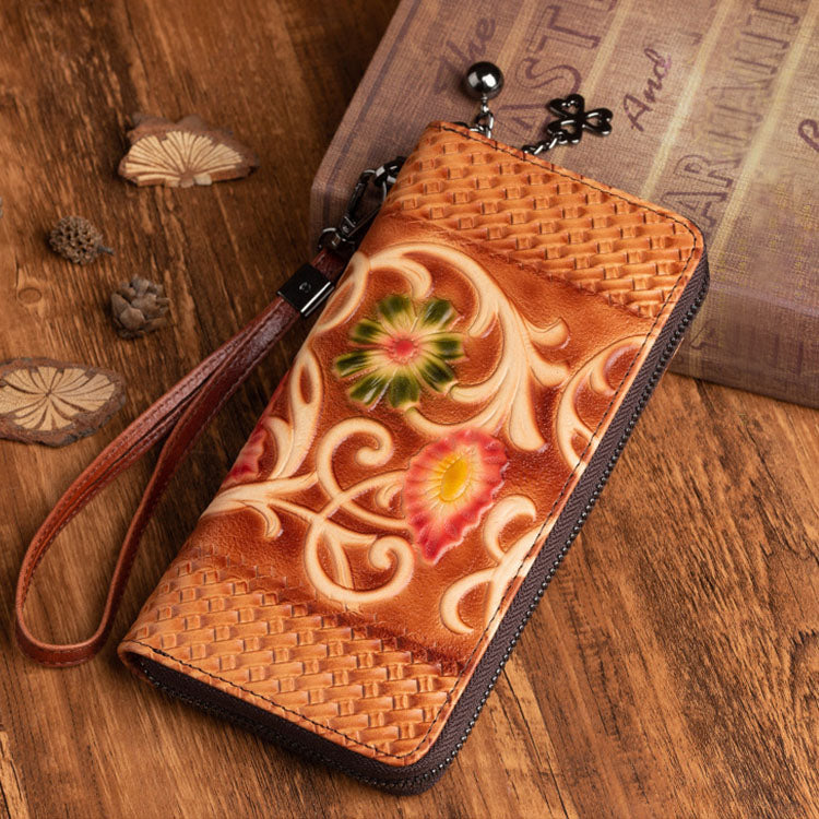 Women's Designer Embossed Leather Wallets on Sale Billfold For Women Affordable