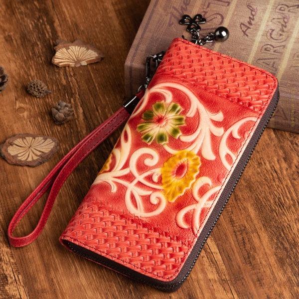 Women's Designer Embossed Leather Wallets on Sale Billfold For Women Beautiful