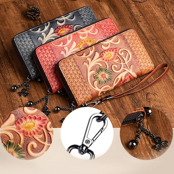 Women's Designer Embossed Leather Wallets on Sale Billfold For Women Cool