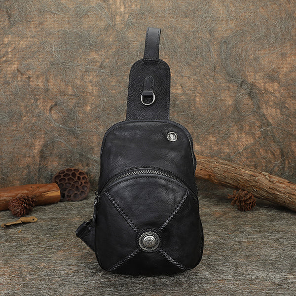 Women's Designer Leather Sling Bag Purse Chest Pack Bag For Women Badass