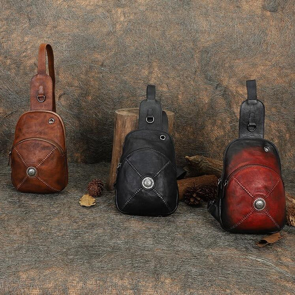 Women's Designer Leather Sling Bag Purse Chest Pack Bag For Women Cool