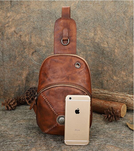 Women's Designer Leather Sling Bag Purse Chest Pack Bag For Women Cowhide