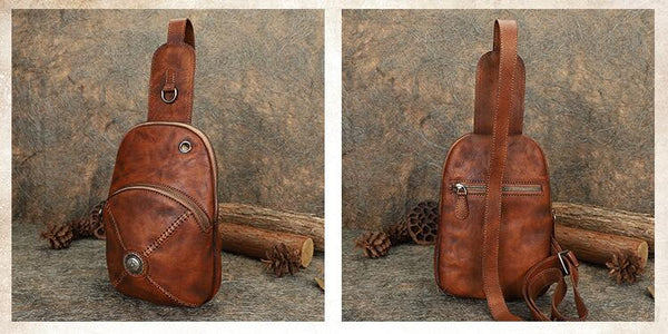 Women's Designer Leather Sling Bag Purse Chest Pack Bag For Women Designer