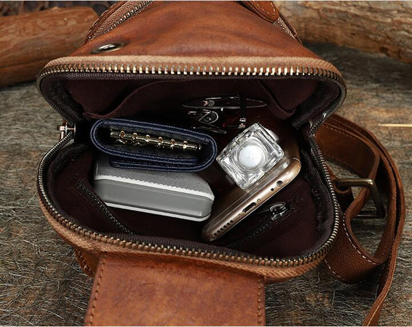 Women's Designer Leather Sling Bag Purse Chest Pack Bag For Women Inside