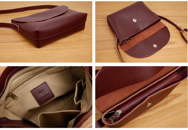 Women's Genuine Leather Crossbody Bags Shoulder Bag Purses For Women Handmade