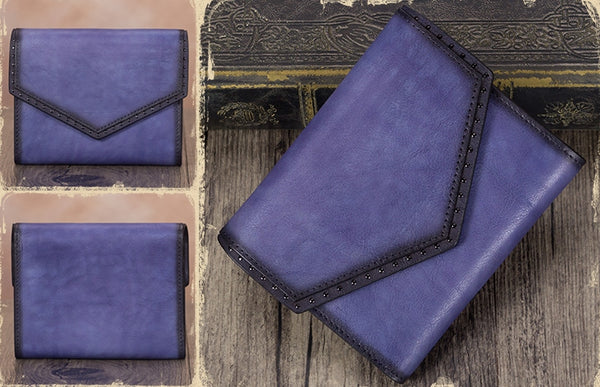 Women's Genuine Leather Trifold Wallet with Coin Pocket and Card Holder Chic