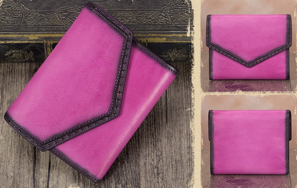 Women's Genuine Leather Trifold Wallet with Coin Pocket and Card Holder Cool