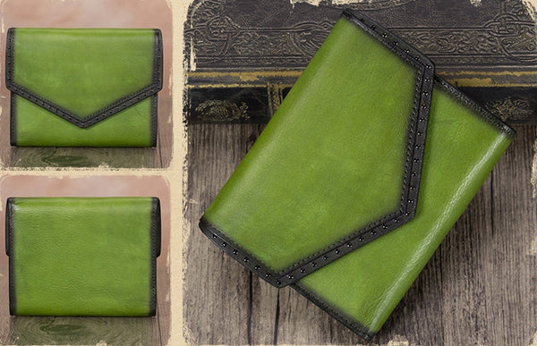 Women's Genuine Leather Trifold Wallet with Coin Pocket and Card Holder Cowhide