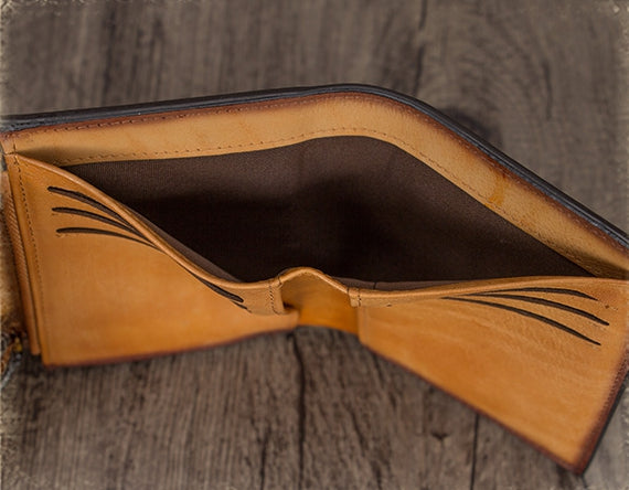 Women's Genuine Leather Trifold Wallet with Coin Pocket and Card Holder Inside