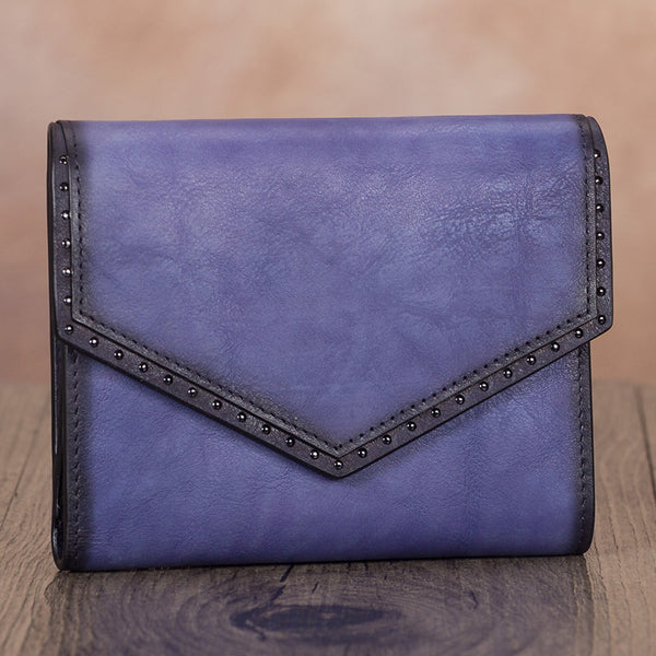Women's Genuine Leather Trifold Wallet with Coin Pocket and Card Holder