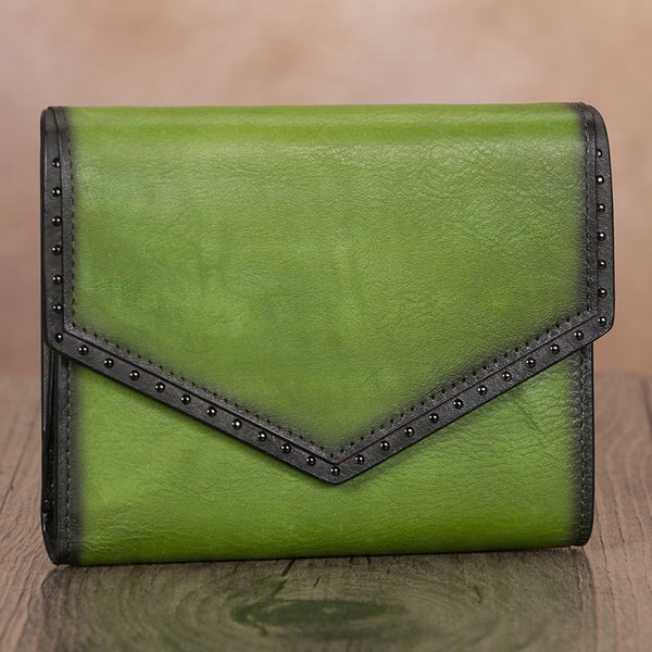 Women's Genuine Leather Trifold Wallet with Coin Pocket