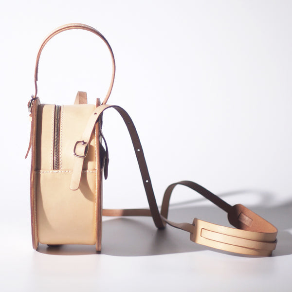 Women's Leather Circle Crossbody Bag Round Purse for Women Accessories