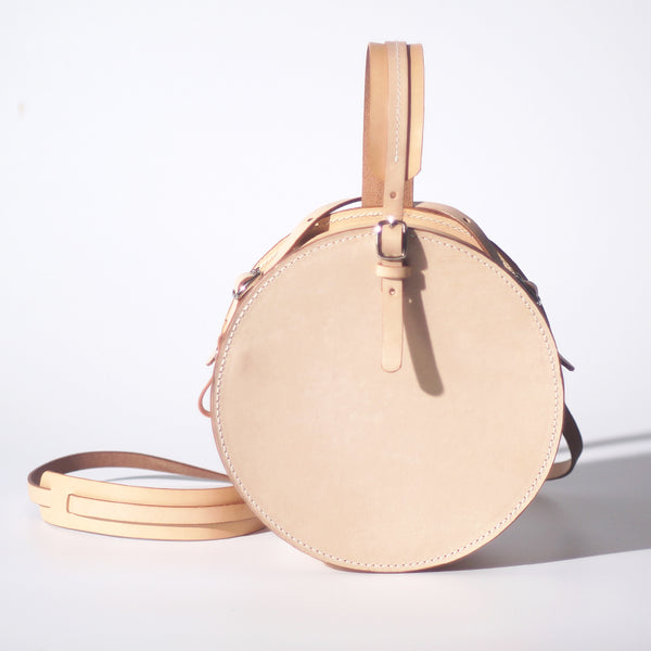 Women's Leather Circle Crossbody Bag Round Purse for Women beautiful