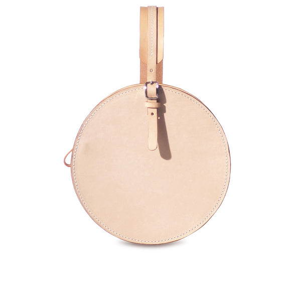 Women's Leather Circle Crossbody Bag Round Purse