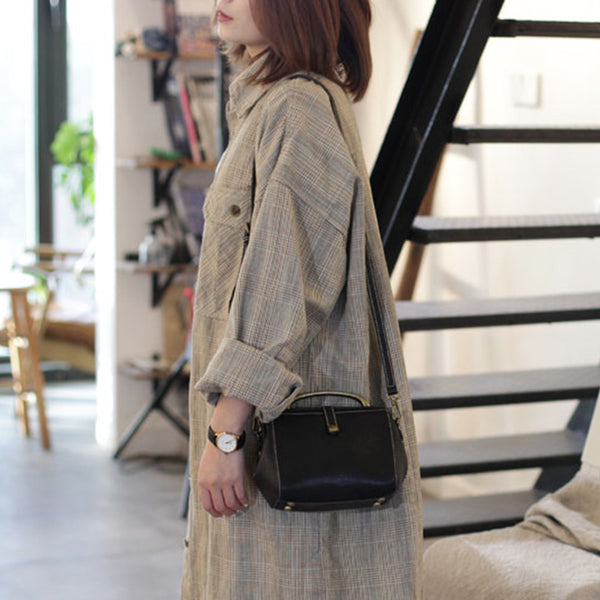 Women's Leather Doctor Bag Purse Crossbody Handbags Side Bag for Womens Handmade