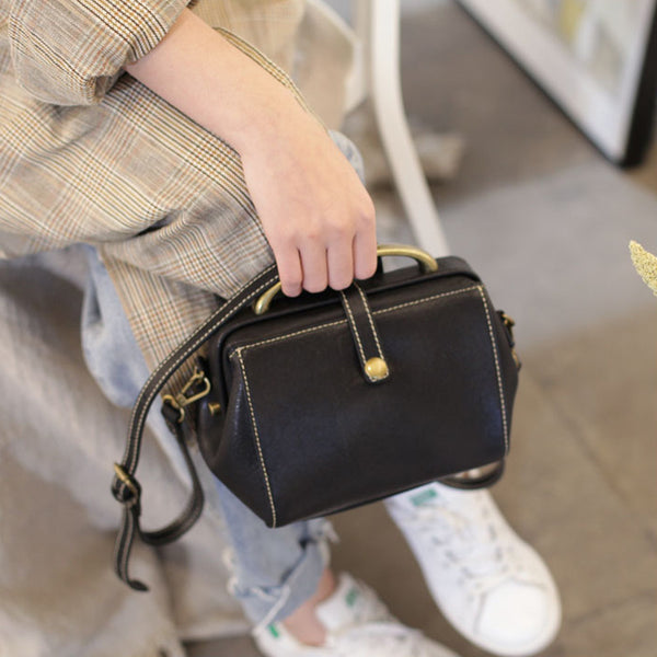 Women's Leather Doctor Bag Purse Crossbody Handbags Side Bag for Womens gift