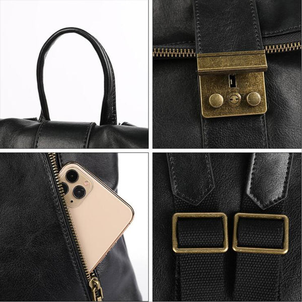 Women's Leather Laptop Backpack Purse Rucksack Bag For Women Affordable