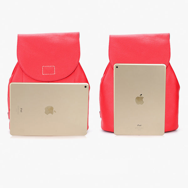 Women's Red Leather Backpack Bag Purse Small Stylish Backpack Handbag for Women