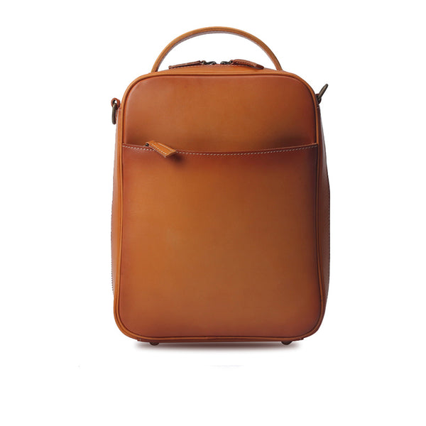 Women's Small Brown Leather Backpack Handbag