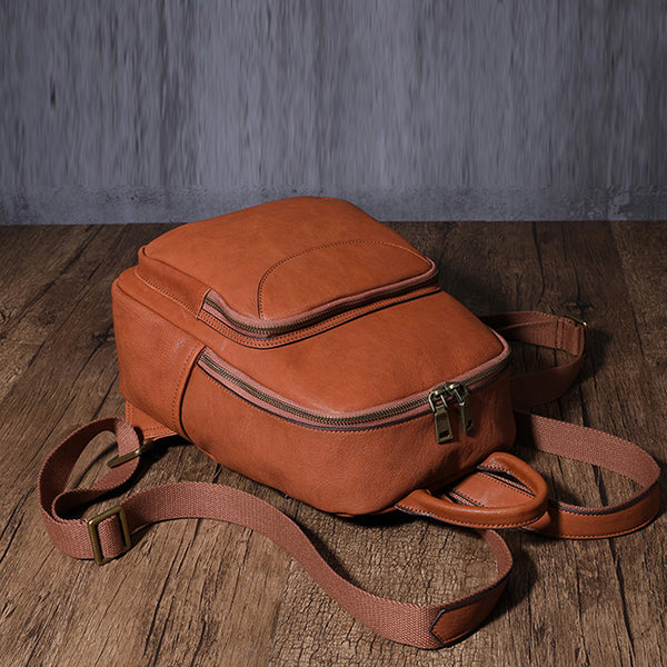 Women's Small Genuine Leather Backpack Bag Purse Trendy Backpacks For women Minimalist
