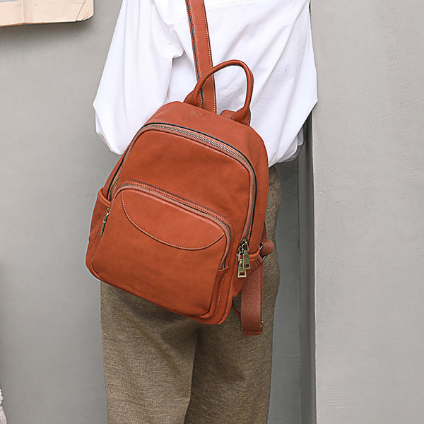 Women's Small Genuine Leather Backpack Bag Purse Trendy Backpacks For women cute