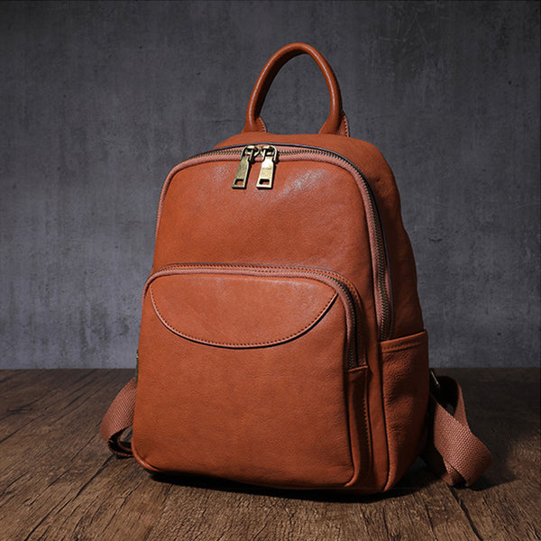 Women's Small Genuine Leather Backpack Bag Purse Trendy Backpacks For women funky