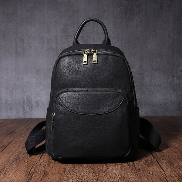 Women's Small Genuine Leather Backpack Bag Purse Trendy Backpacks For women quality