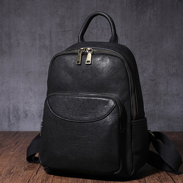 Women's Small Genuine Leather Backpack Bag Purse Trendy Backpacks For women stylish