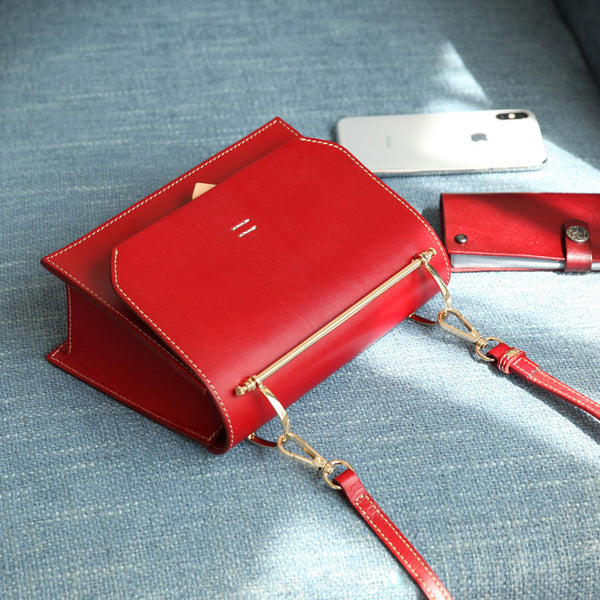 Women's Small Leather Satchel Handbags Over The Shoulder Bag Purse