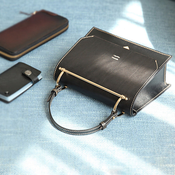 Women's Small Leather Satchel Handbags Over The Shoulder Bag Purse for Women