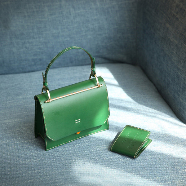 Women's Small Leather Satchel Handbags Over The Shoulder Bag Purse for Women Boutique