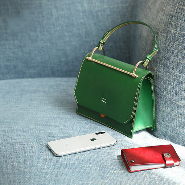 Women's Small Leather Satchel Handbags Over The Shoulder Bag Purse for Women Chic