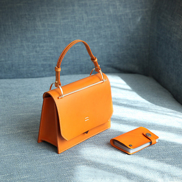 Women's Small Leather Satchel Handbags Over The Shoulder Bag Purse for Women