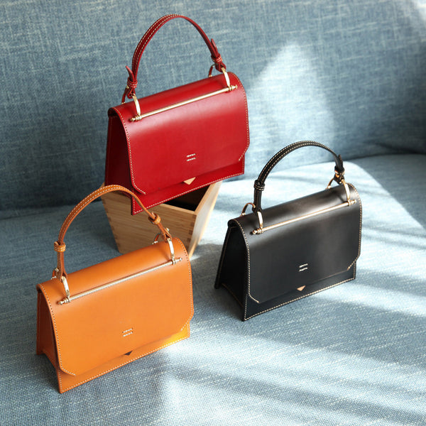 Women's Small Leather Satchel Handbags Over The Shoulder Bag Purse for Women Designer