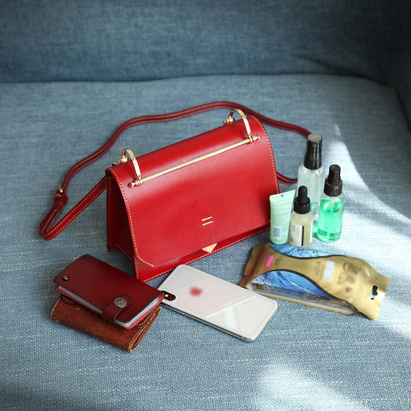 Women's Small Leather Satchel Handbags Over The Shoulder Bag