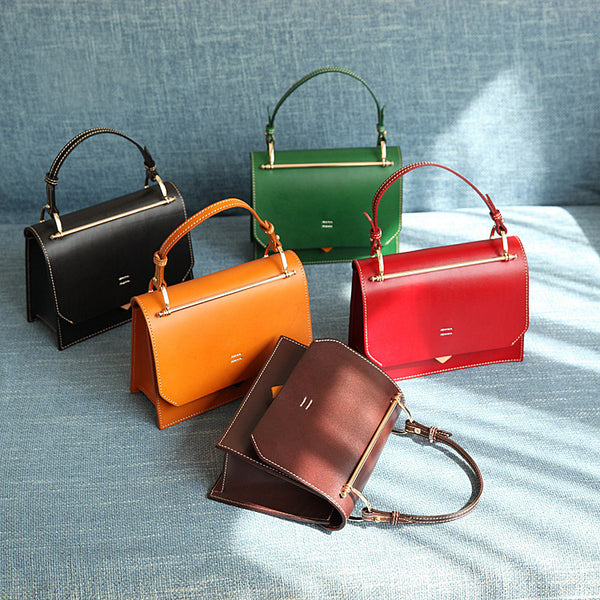 Women's Small Leather Satchel Handbags Over The Shoulder Bag Purse for Women Nice