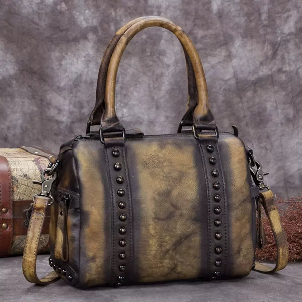 Women's Small Leather Shoulder Bag Top Handle Handbag For Women Cool