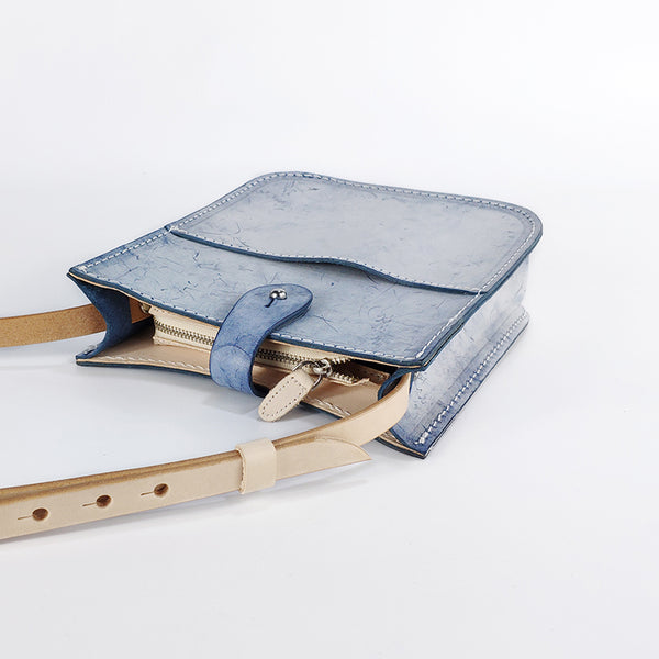 Women's Small Wax Leather Crossbody Satchel Purse Shoulder Bag for Women Beautiful