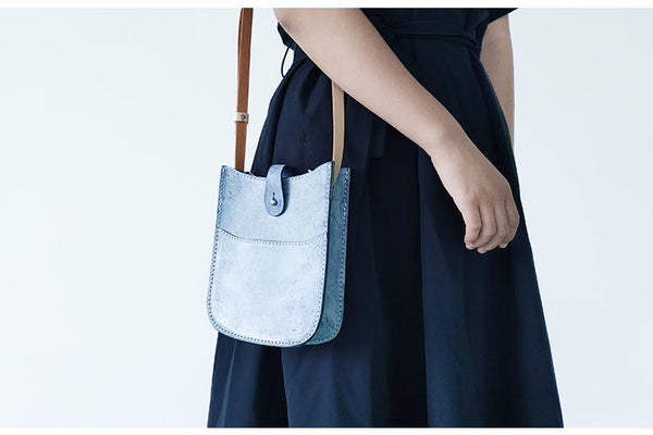 Women's Small Wax Leather Crossbody Satchel Purse Shoulder Bag for Women Cool