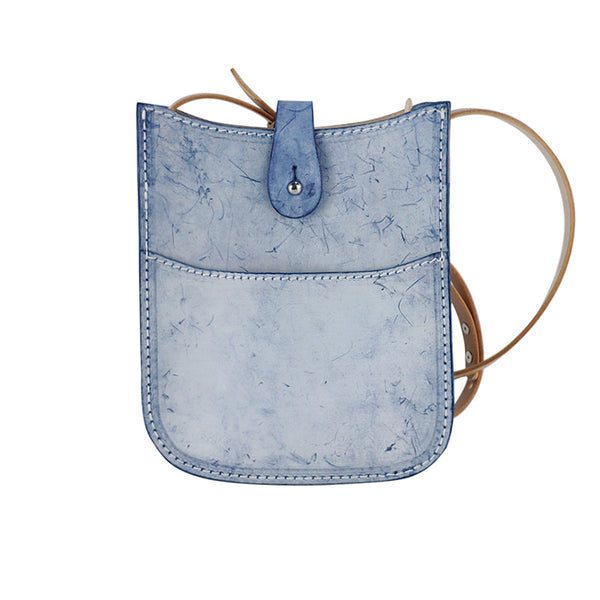 Women's Small Wax Leather Crossbody Satchel Purse