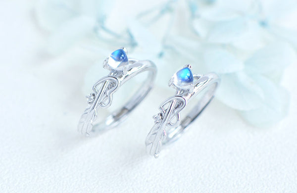 Female Sterling Silver Engagement Ring Genuine Natural Moonstone Ring for Women Online