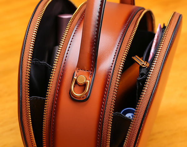 Womens Bee Leather Circle Bag Crossbody Bags Shoulder Bag Purses for Women Unique